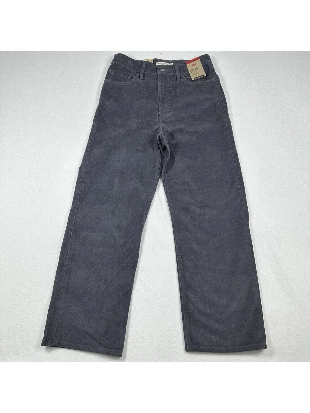Levi's Ribcage Straight Ankle Corduroy Pants Grey Women's 28x27, NEW WITH TAGS